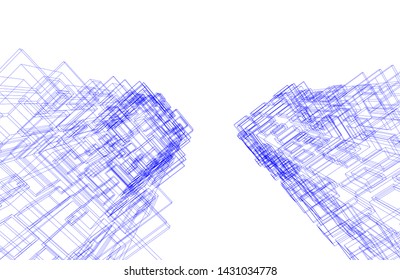 modern architecture building 3d illustration