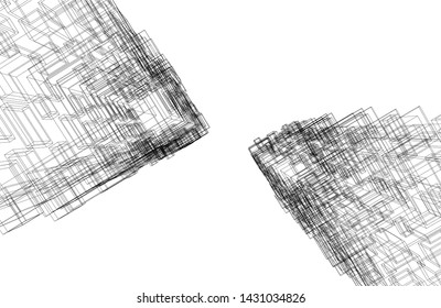 modern architecture building 3d illustration