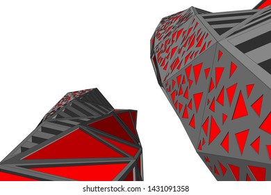 modern architecture building 3d illustration