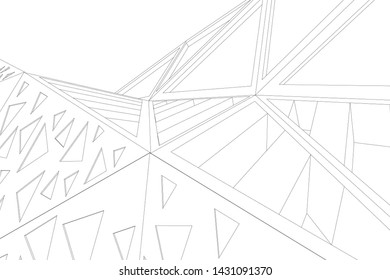 modern architecture building 3d illustration