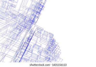 modern architecture building 3d illustration