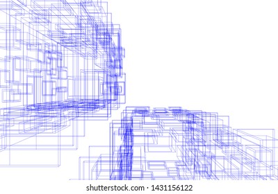 modern architecture building 3d illustration
