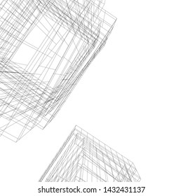 modern architecture building 3d illustration