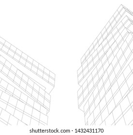 modern architecture building 3d illustration
