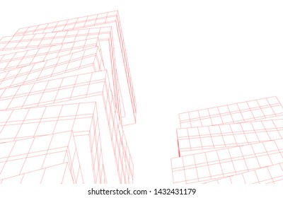 modern architecture building 3d illustration