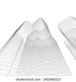 modern architecture building 3d illustration