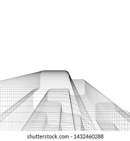 modern architecture building 3d illustration