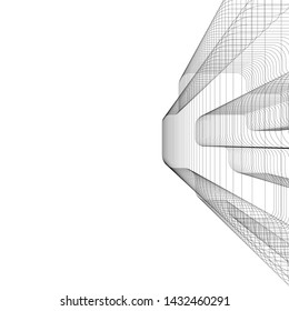 modern architecture building 3d illustration