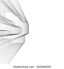 modern architecture building 3d illustration