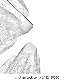 modern architecture building 3d illustration