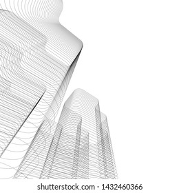 modern architecture building 3d illustration