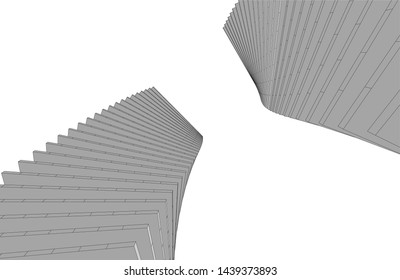 modern architecture building 3d illustration