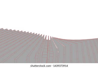 modern architecture building 3d illustration