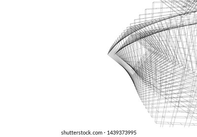 modern architecture building 3d illustration