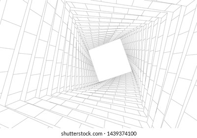 modern architecture building 3d illustration