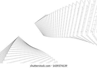 modern architecture building 3d illustration