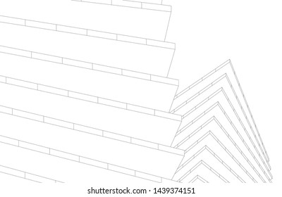 modern architecture building 3d illustration