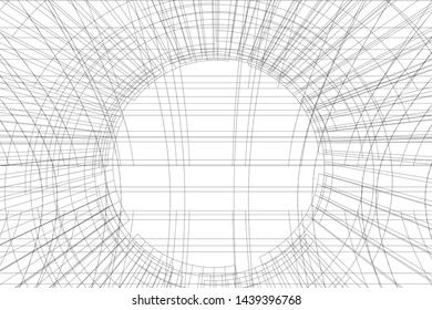 modern architecture building 3d illustration