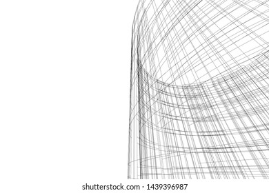 modern architecture building 3d illustration