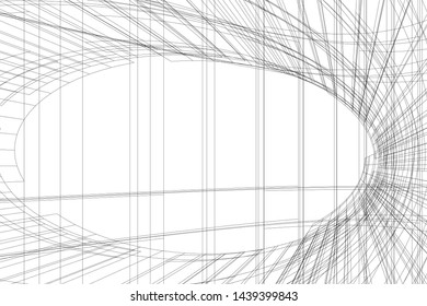 modern architecture building 3d illustration