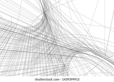 modern architecture building 3d illustration