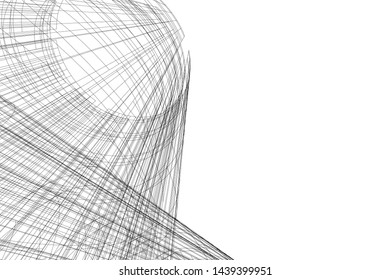 modern architecture building 3d illustration
