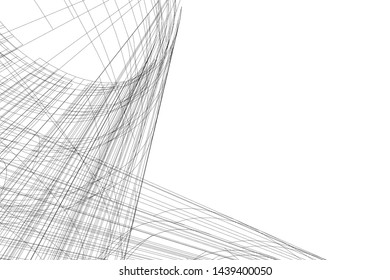modern architecture building 3d illustration