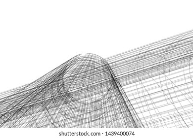modern architecture building 3d illustration
