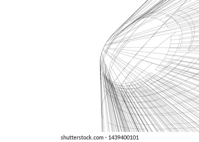 modern architecture building 3d illustration