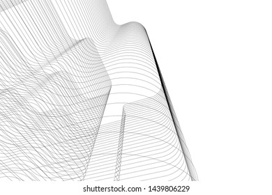 modern architecture building 3d illustration