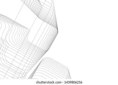 modern architecture building 3d illustration