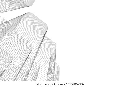 modern architecture building 3d illustration