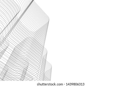 modern architecture building 3d illustration