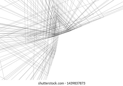 modern architecture building 3d illustration