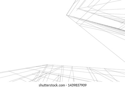 modern architecture building 3d illustration