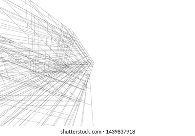 modern architecture building 3d illustration