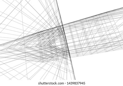 modern architecture building 3d illustration