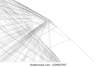 modern architecture building 3d illustration