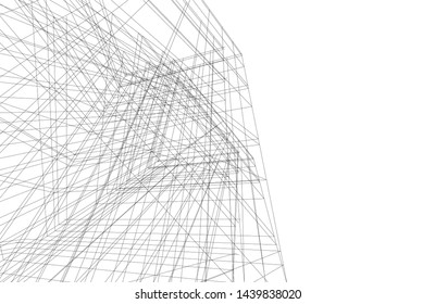 modern architecture building 3d illustration