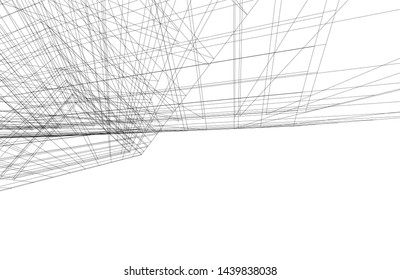 modern architecture building 3d illustration