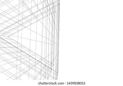 modern architecture building 3d illustration
