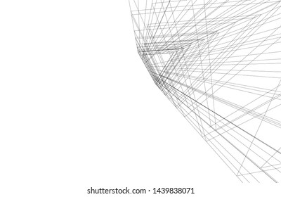 modern architecture building 3d illustration
