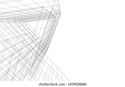 modern architecture building 3d illustration