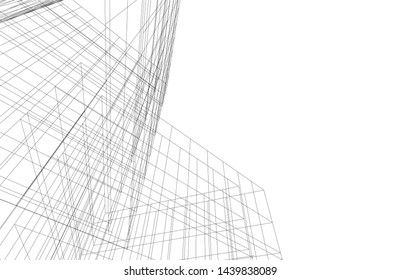 modern architecture building 3d illustration
