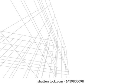 modern architecture building 3d illustration