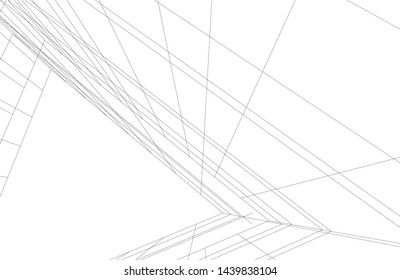 modern architecture building 3d illustration