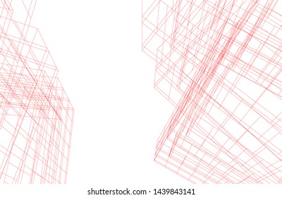 modern architecture building 3d illustration