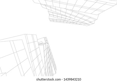 modern architecture building 3d illustration