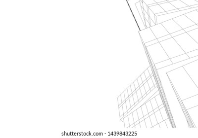 modern architecture building 3d illustration