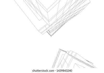 modern architecture building 3d illustration